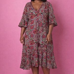 Avenue Multicolor Floral Dress‎